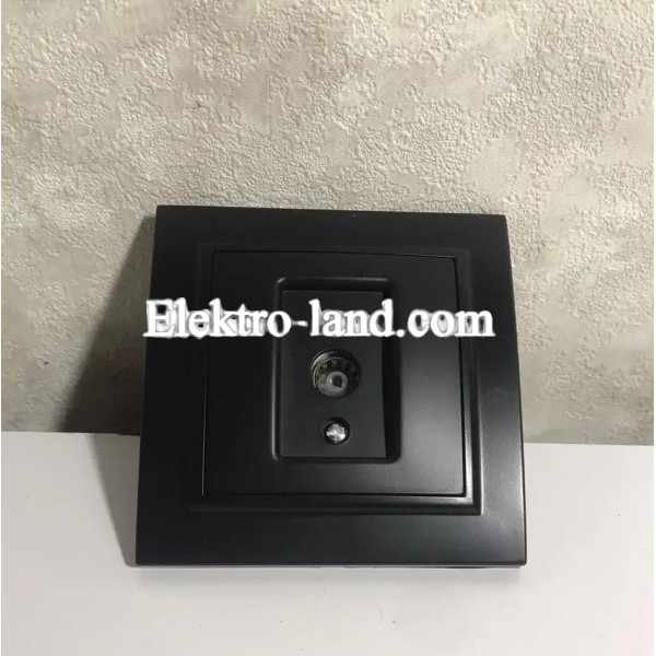 Розетка TV черная Giselt Milana G8008